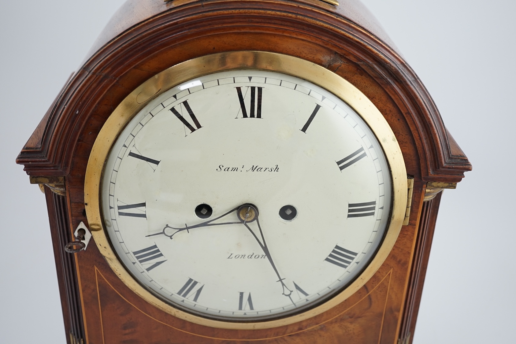 Samuel Marsh of London. A George III mahogany eight day bracket clock